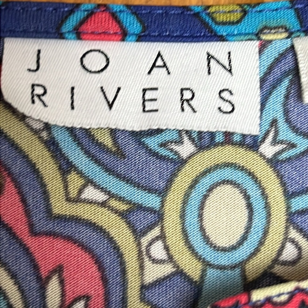 Wome's Size Extra Large Petite Joan Rivers Blue Print Caftan / Housedress - Picture 2 of 9